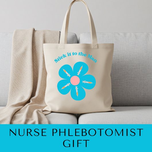 Cute Funny Nurse Phlebotomie Flower Spuit Shot Tote Bag