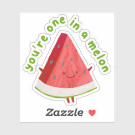 Cute Funny One in a Melon Watermelon Pun  Sticker