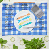 Cute Funny Oranje Cat Breakfast Recipe Theedoek (Gevouwen)