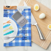 Cute Funny Oranje Cat Breakfast Recipe Theedoek (Quarter Fold)