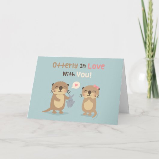 Cute Funny Otthin verliefd op je Otter Pun Kaart (Voorkant)