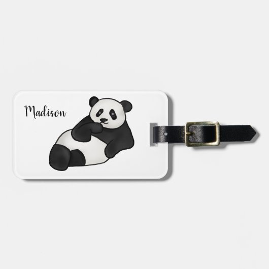 Cute Funny Panda | Dierdieren Bagagelabel (Voorkant horizontaal)