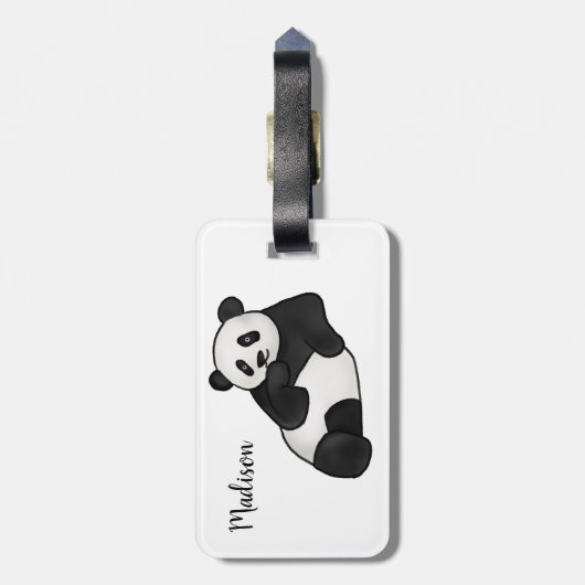 Cute Funny Panda | Dierdieren Bagagelabel (Achterkant verticaal)