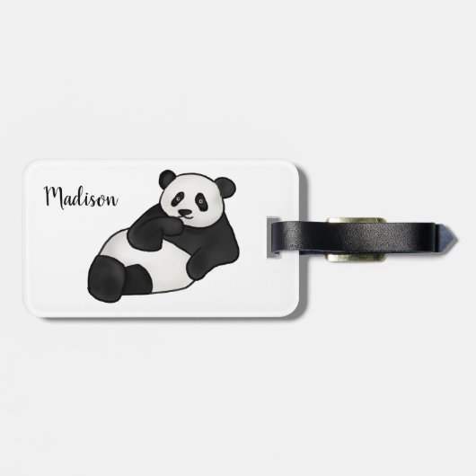 Cute Funny Panda | Dierdieren Bagagelabel (Achterkant horizontaal)