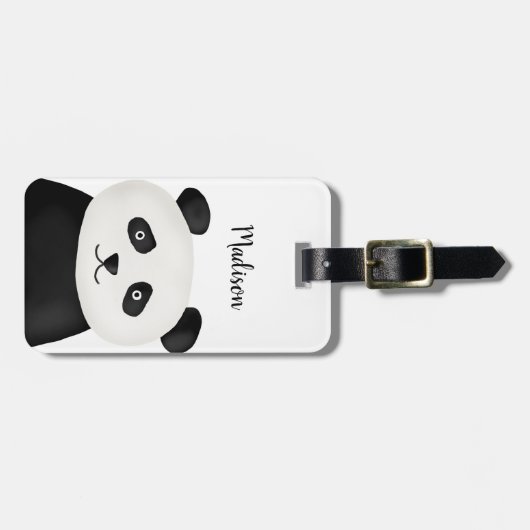 Cute Funny Panda Face | Dierdieren Bagagelabel (Voorkant horizontaal)
