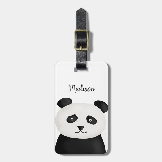 Cute Funny Panda Face | Dierdieren Bagagelabel (Voorkant verticaal)