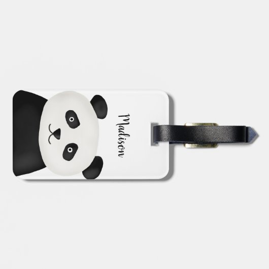 Cute Funny Panda Face | Dierdieren Bagagelabel (Achterkant horizontaal)