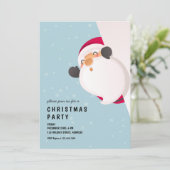 Cute Funny Peking Santa Claus Kerstmis Kaart (Staand voorkant)