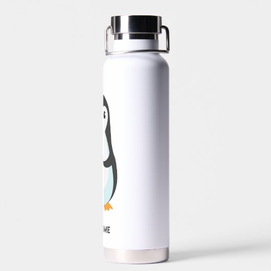 Cute Funny Penguin Cartoon Waterfles (Achterkant)