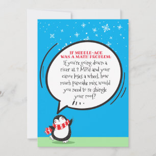 Cute Funny Penguin Wiskunde Problem Birthday Kaart