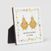 Cute Funny Perfect Pear Couple Passen getrouwd Mem Fotoplaat (Voorkant)