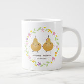 Cute Funny Perfect Pear Couple Passen getrouwd Mem Grote Koffiekop (Rechts)