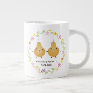 Cute Funny Perfect Pear Couple Passen getrouwd Mem Grote Koffiekop
