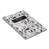 Cute Funny Personalized Hondenrassen Black and Whi Notitieboek (Rechterzijde)