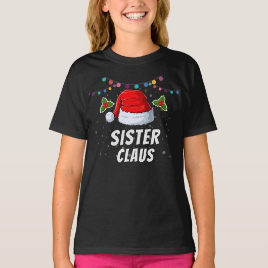 Cute Funny Personalized Santa Hat Kerstmis T-shirt (Voorkant)