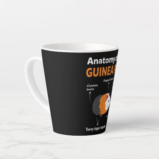 Cute Funny Pet Guinea Pig Eigenaar Gifts Latte Mok (Linkerhoek)