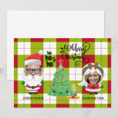 Cute Funny Photo Pset Santa-kerstfamilie Feestdagenkaart (Voorkant / Achterkant)
