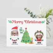 Cute Funny Photo Santa Feestdagenkaart (Staand voorkant)