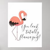 Cute Funny Pink Flamingo Volledig ontvlambaar Poster (Voorkant)