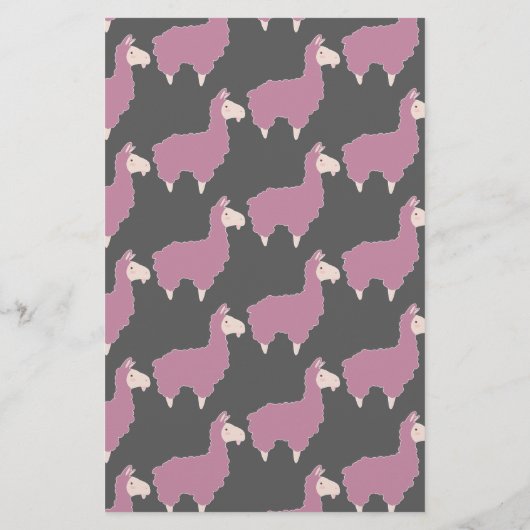 Cute Funny Pink Llama Baby shower Bingo Flyer (Achterkant)