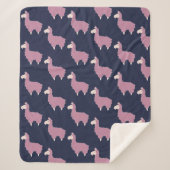 Cute Funny Pink Llamas Sherpa Deken (Voorkant)