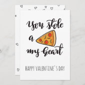 Cute Funny Pizza Valentijnsdag Feestdagenkaart (Voorkant / Achterkant)