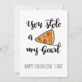 Cute Funny Pizza Valentijnsdag Feestdagenkaart