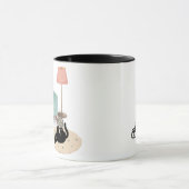 Cute funny playful cat mug mok (Midden)