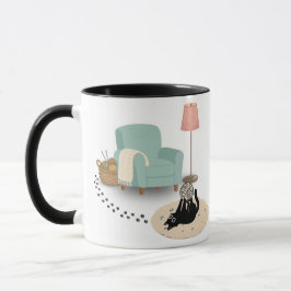 Cute funny playful cat mug mok