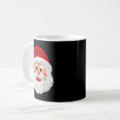 Cute Funny Preppy Faux Yarn Santa Claus Face Merry Koffiemok (Voorkant links)