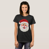 Cute Funny Preppy Faux Yarn Santa Claus Face Merry T-shirt (Voorkant volledig)