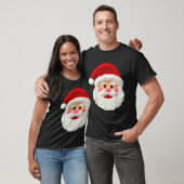 Cute Funny Preppy Faux Yarn Santa Claus Face Merry T-shirt (Unisex)