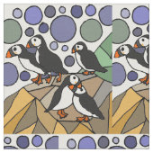 Cute Funny Puffin Birds Abstract Stof (Close Up)