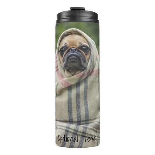 Cute & Funny Pug aangepaste teksttumbler Thermosbeker (Voorkant)