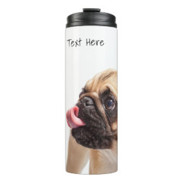 Cute & Funny Pug aangepaste teksttumbler Thermosbeker