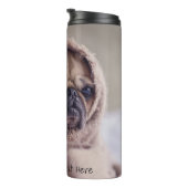 Cute & Funny Pug aangepaste teksttumbler Thermosbeker (Geroteerd rechts)