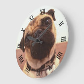 Cute Funny Pug Close-up Grote Klok (Hoek)