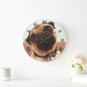 Cute Funny Pug Close-up Grote Klok (Huis)