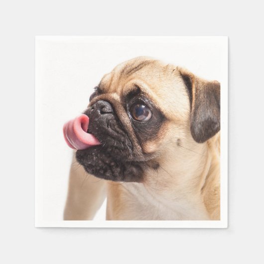 Cute & Funny Pug Dog paper inapkins Servetten (Voorkant)