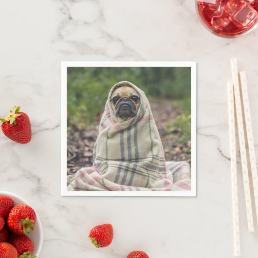 Cute & Funny Pug Dog paper inapkins Servetten (Insitu)