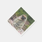 Cute & Funny Pug Dog paper inapkins Servetten (Hoek)