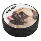 Cute & Funny Pug (op maat) Hockey Puck (3/4)