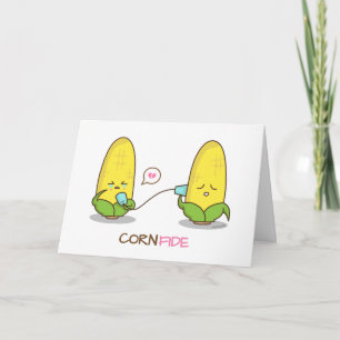 Cute Funny Punny Corn Confide Best Friend Kaart