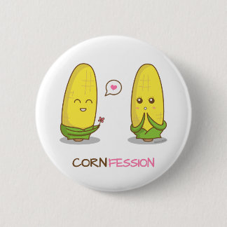 Cute Funny Punny Corn Love Confession Ronde Button 5,7 Cm