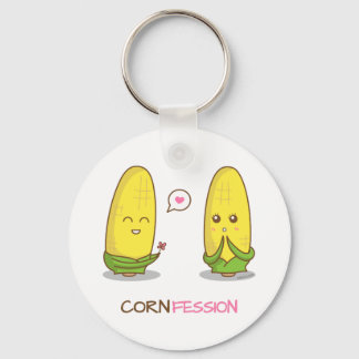 Cute Funny Punny Corn Love Confession Sleutelhanger