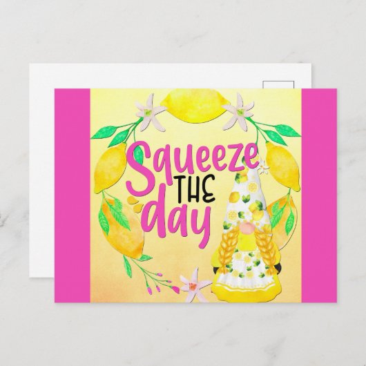 Cute Funny Quote Gnome Lemons Briefkaart (Voorkant / Achterkant)