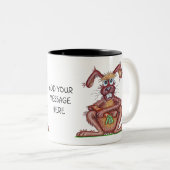 Cute  Funny Rabbit Design Tweekleurige Koffiemok (Voorkant rechts)