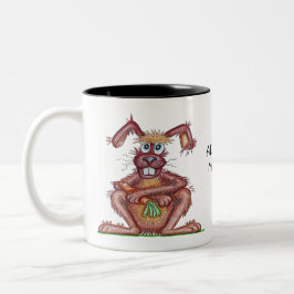Cute  Funny Rabbit Design Tweekleurige Koffiemok