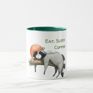 Cute Funny Raccoon-Mok voor tweetone kerstkoffie Mok