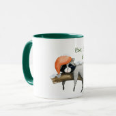 Cute Funny Raccoon-Mok voor tweetone kerstkoffie Mok (Voorkant links)